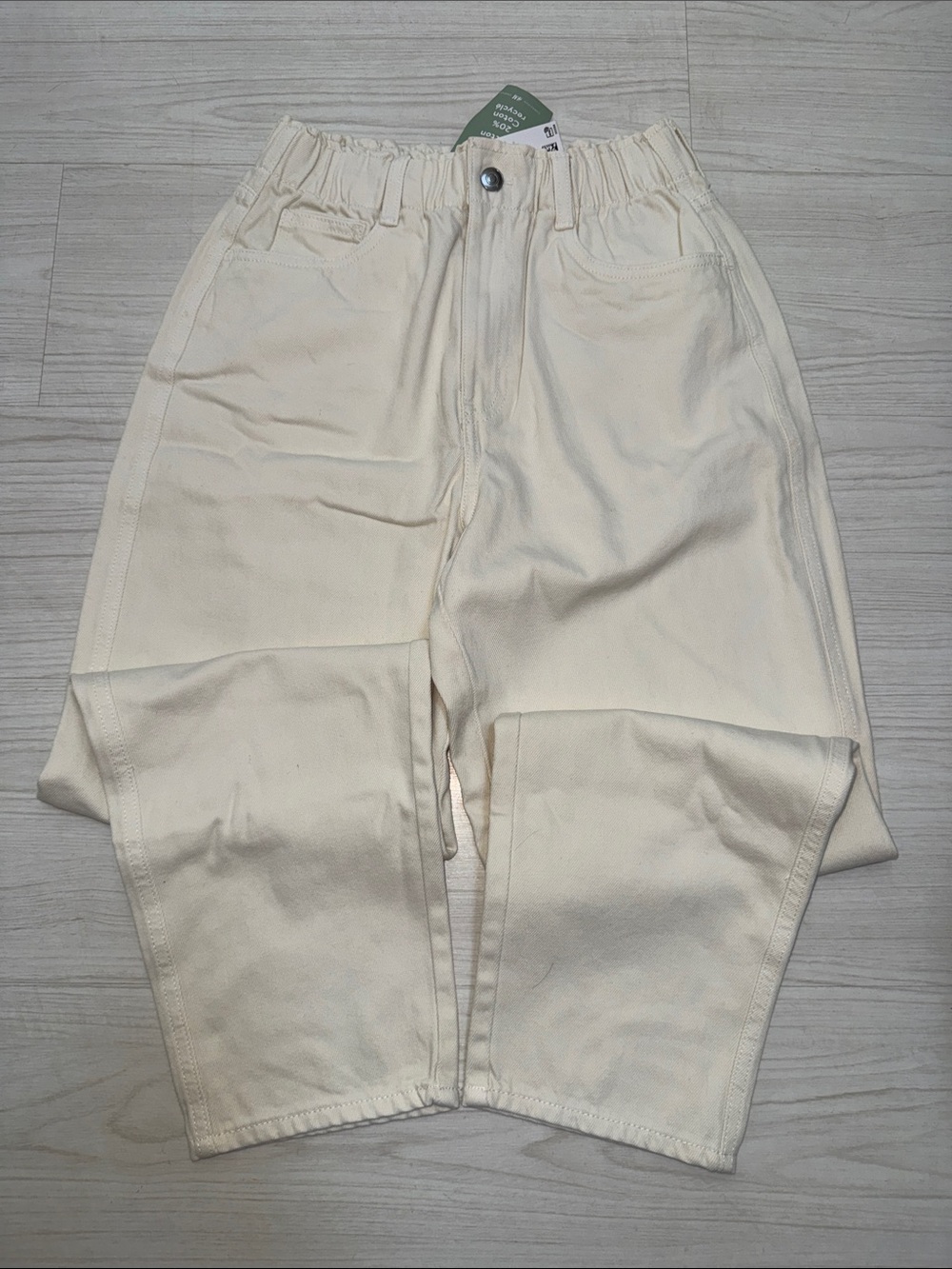 NWT H&M Recycled Egg-Shell White Relaxed-Fit Casual Pants